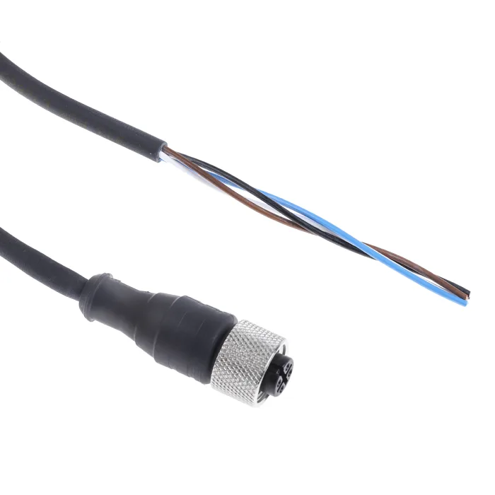XZCP1141L5, 5m 4 Pin M12 Straight Female Pre-Wired Connectors